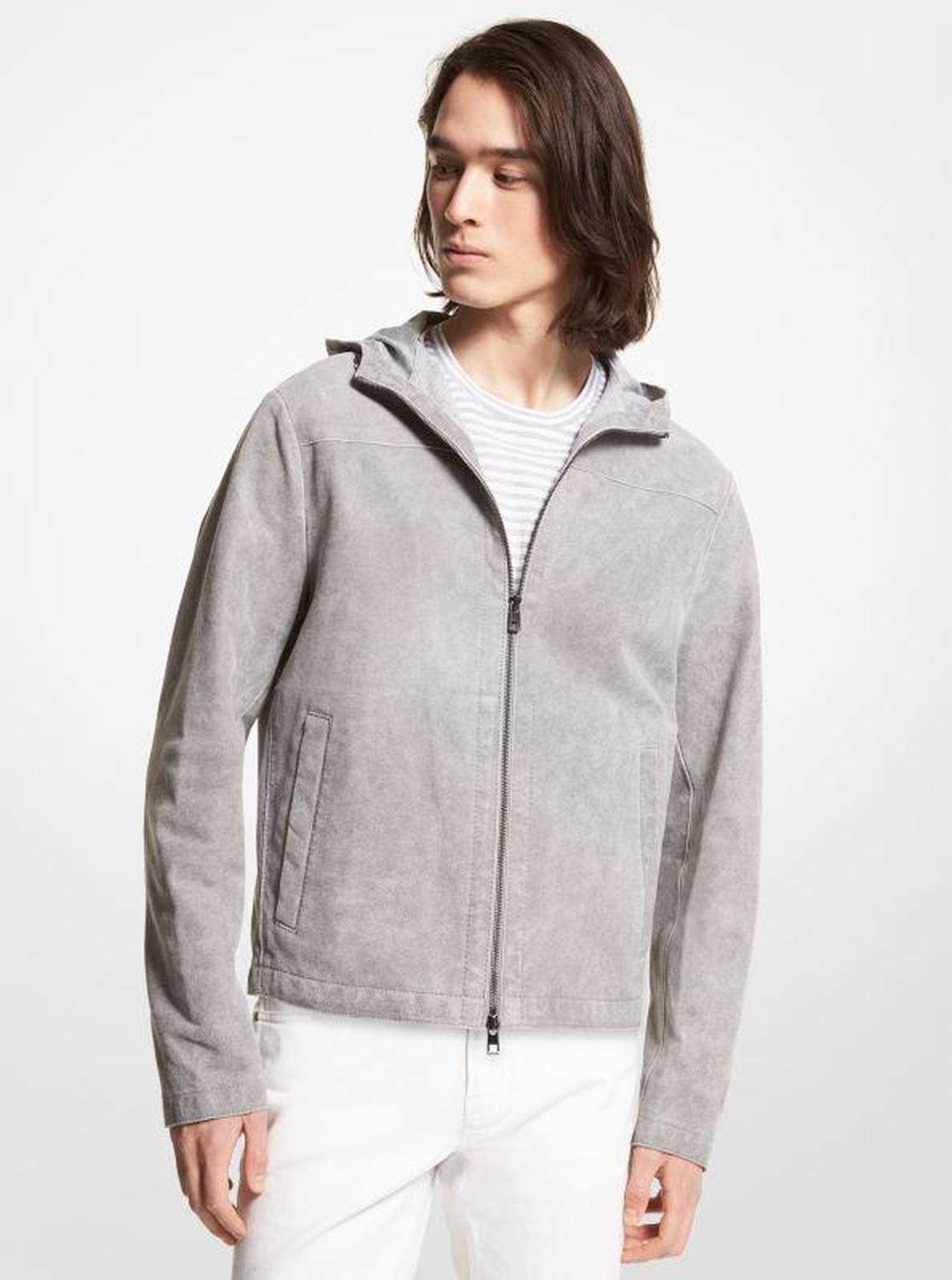 Acid Wash Bonded Suede Jacket