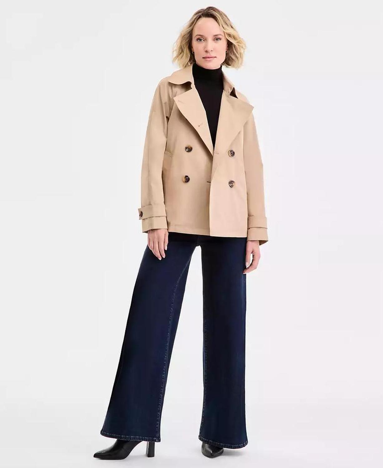 Women's Short Double-Breasted Trench Coat