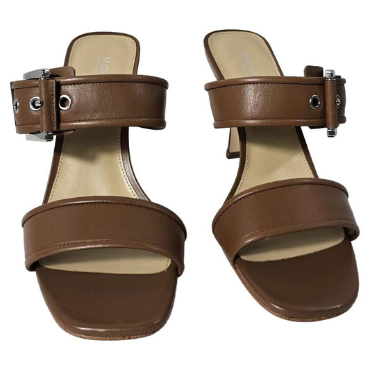 Colby Heeled Sandals in Brown Leather