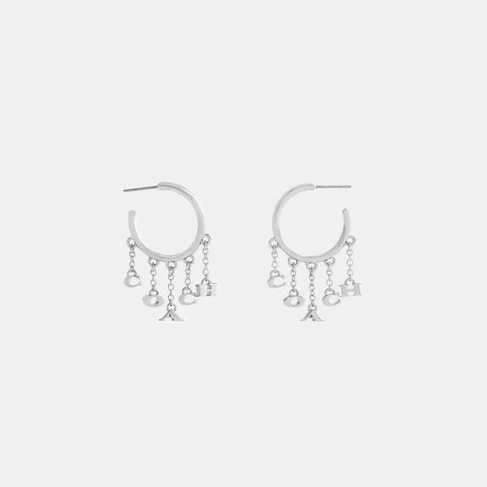 Coach Charm Hoop Earrings