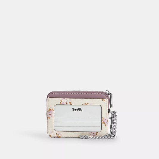 Zip Card Case With Floral Print