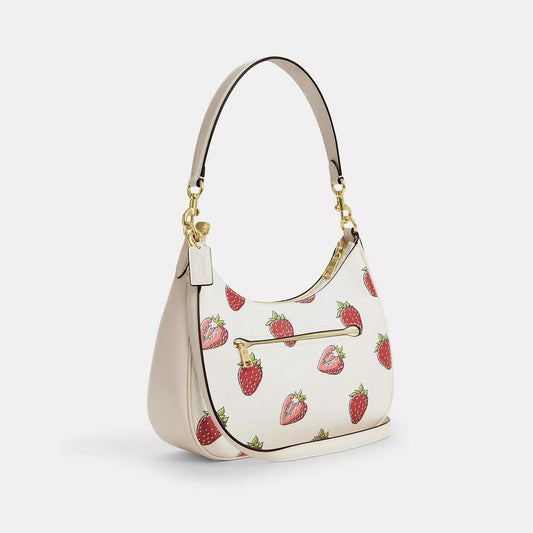 Teri Hobo Bag With Strawberry Print