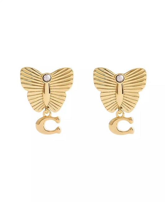 Faux Stone Signature Heritage Butterfly Earrings