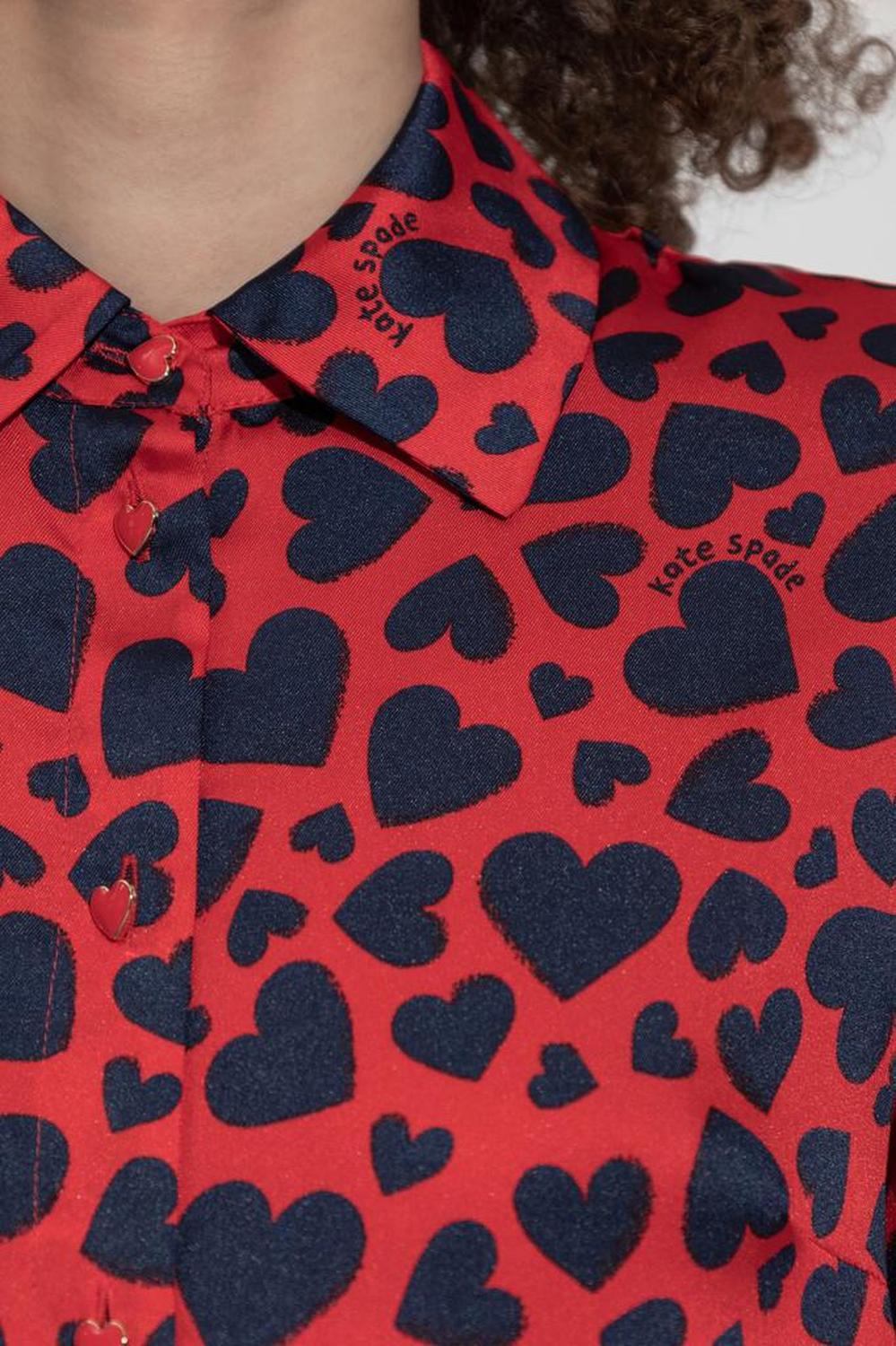 Kate Spade Heart Print Pleated Dress