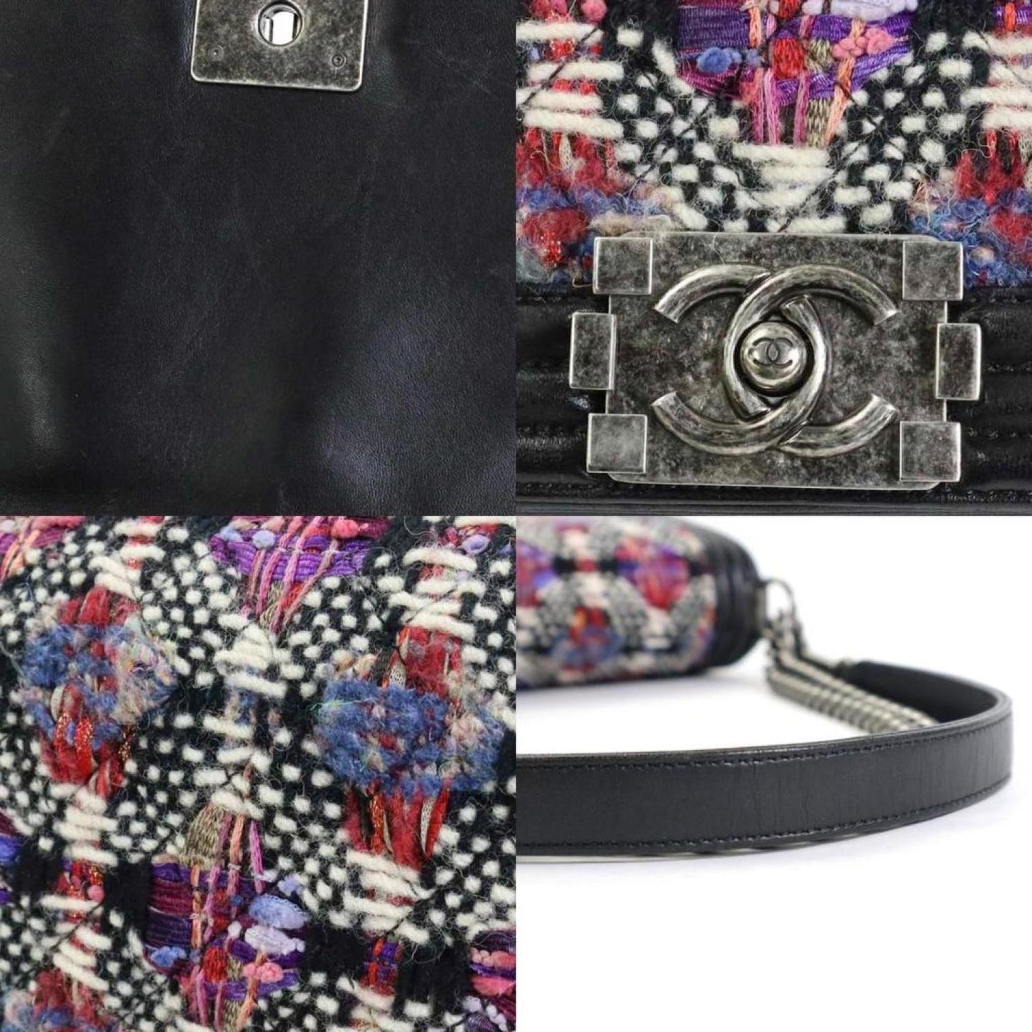 Chanel Boy Wool Shoulder Bag (Pre-Owned)