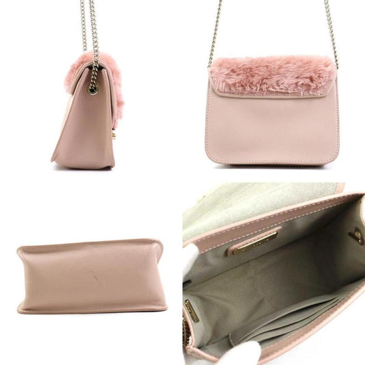 Fur Leather Shoulder Bag (Pre-Owned)