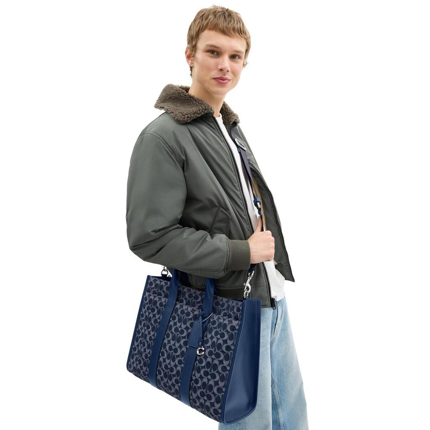 Wesley Tote In Signature Denim