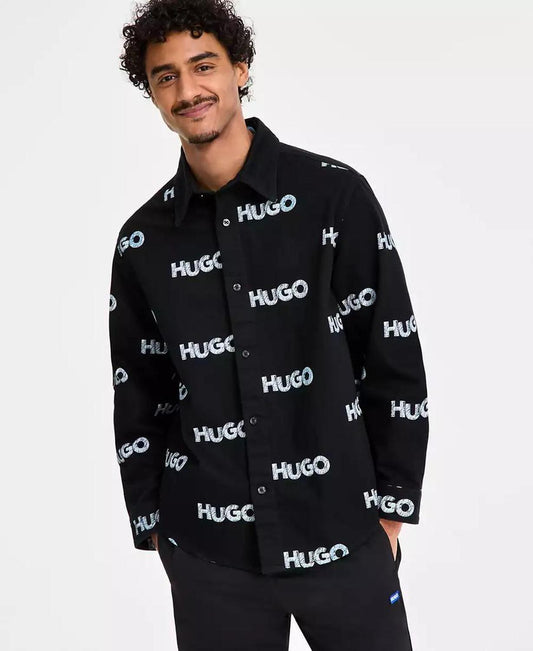 Men's Oversized-Fit Logo Shirt Jacket