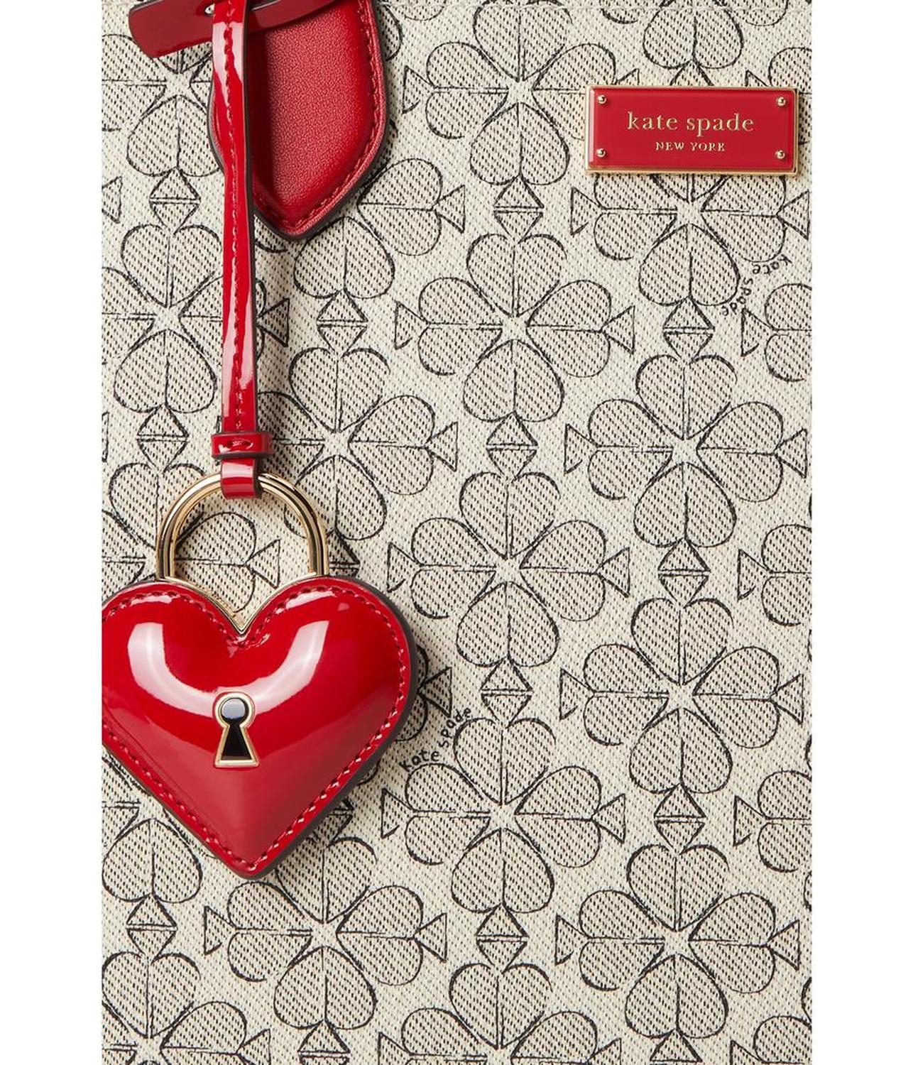 Spade Flower Coated Canvas Vday Spade Flower Coated Canvas Large Market Tote With Dangle