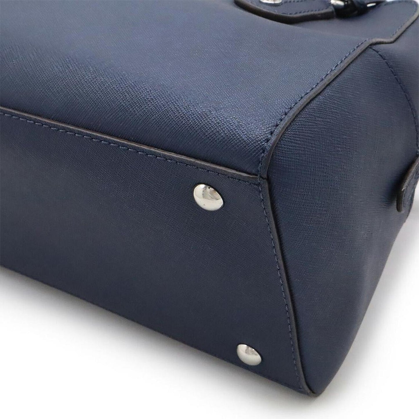Leather Handbag 2WAY Navy