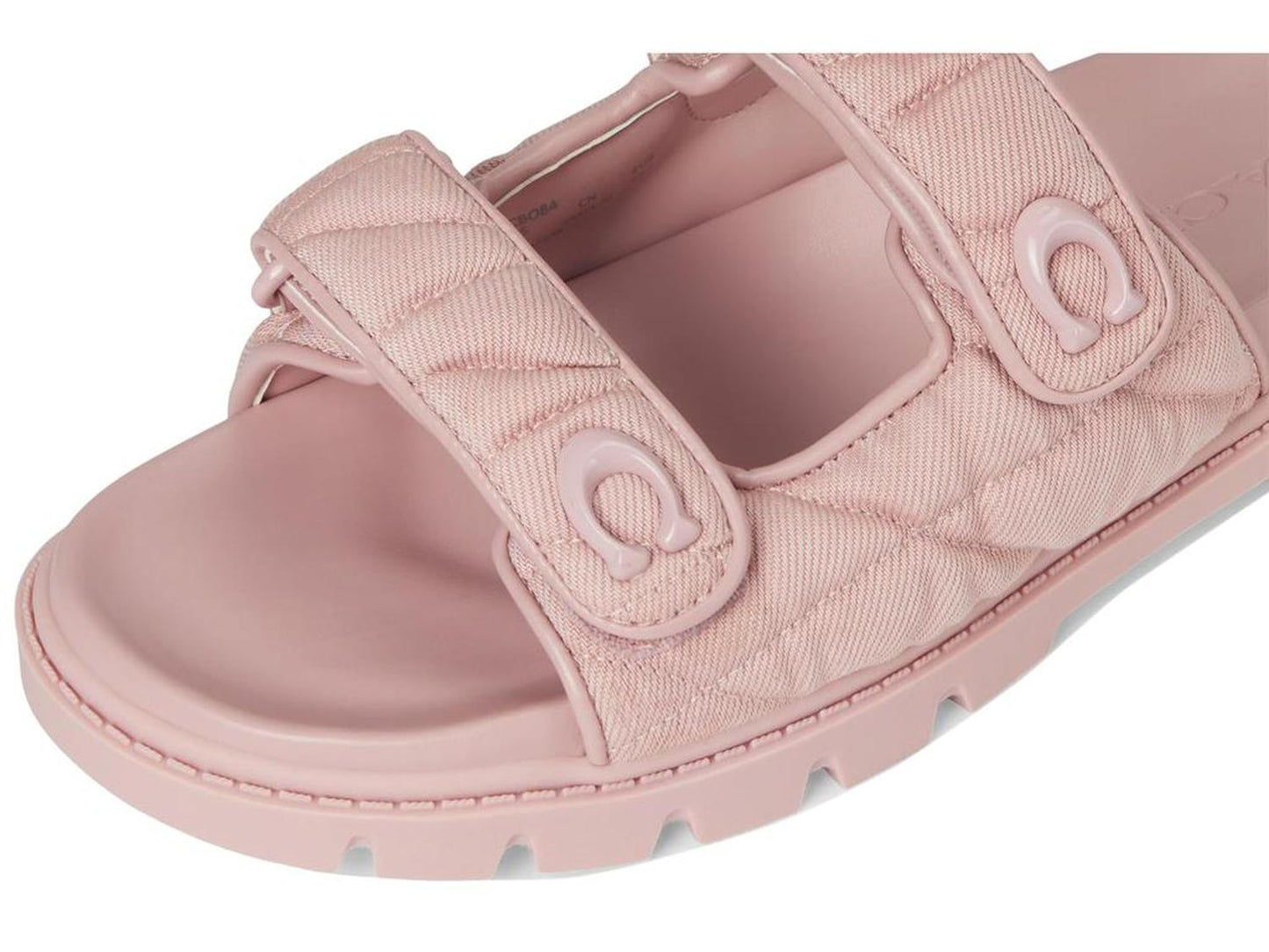 Sculpted C Quilted Washed Denim Double Band Sandals