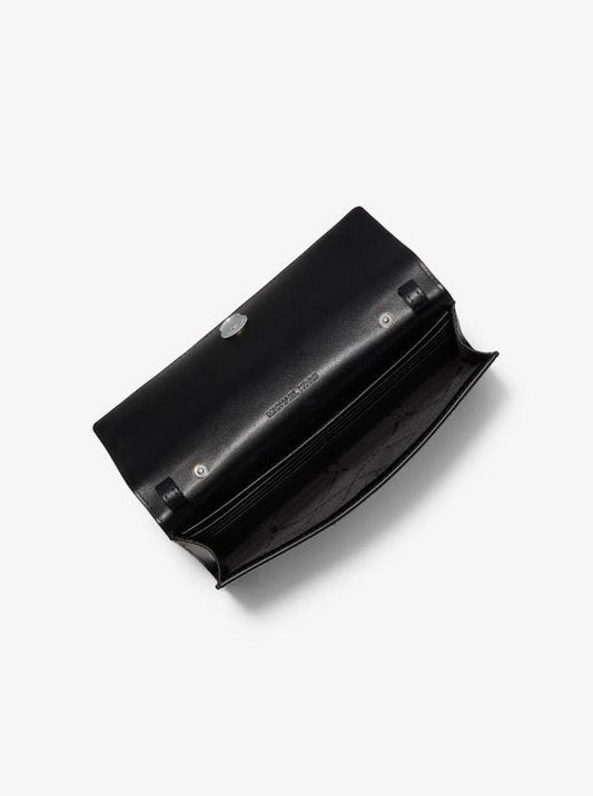 Carson Large Leopard Print Calf Hair Convertible Crossbody Bag