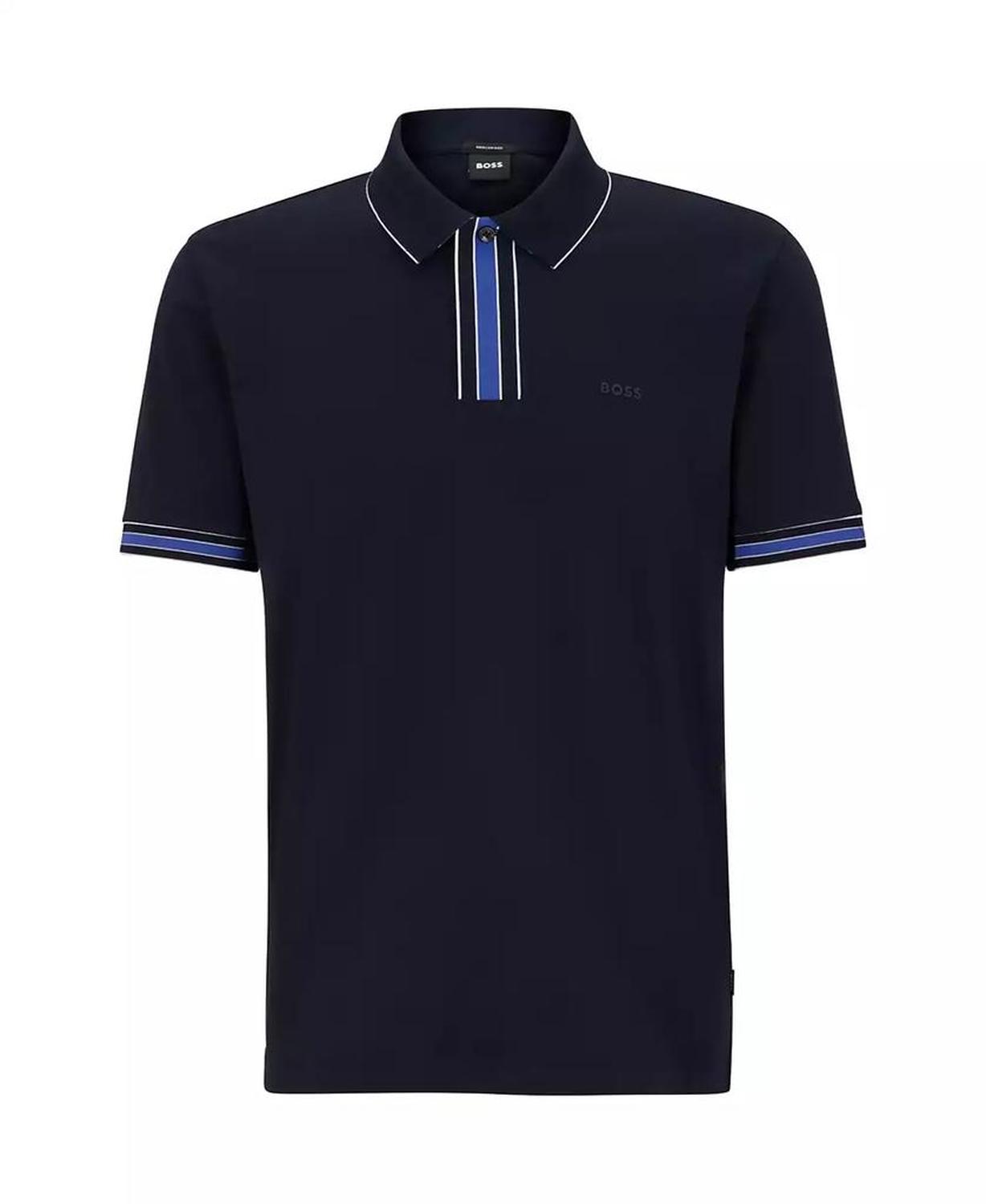 Men's Interlock-Cotton Contrast Tipping Polo