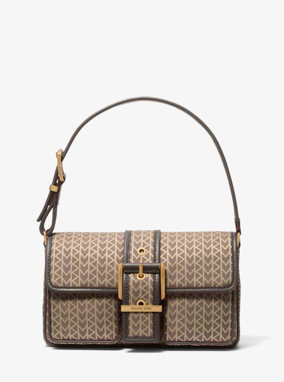 Colby Medium MK2000 Logo Jacquard Shoulder Bag