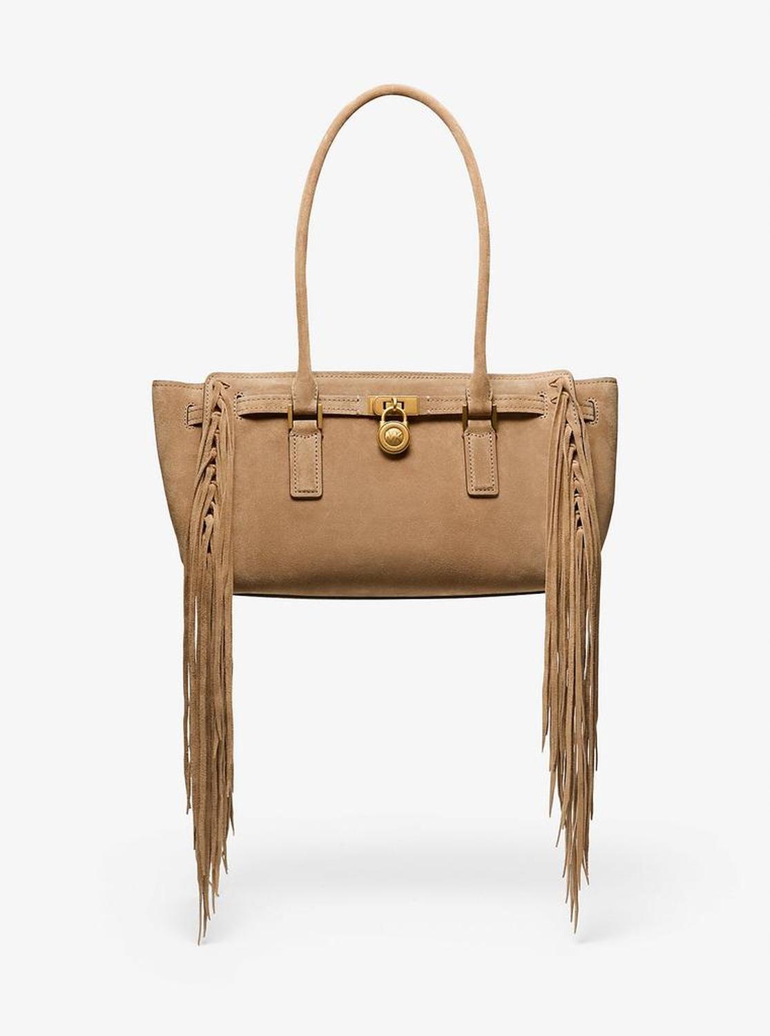 Hamilton Moderne Small Fringed Suede Satchel