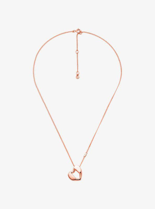 Precious Metal-Plated Sterling Silver Heart Pendant Necklace