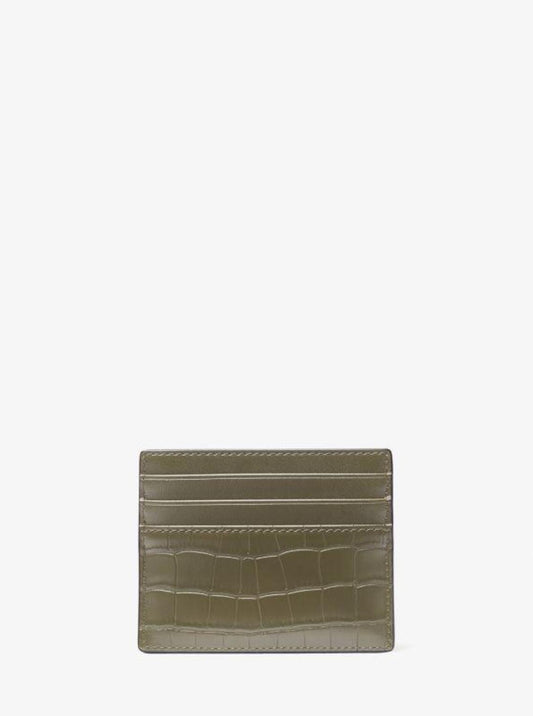 Rivington Crocodile-Embossed Tall Card Case