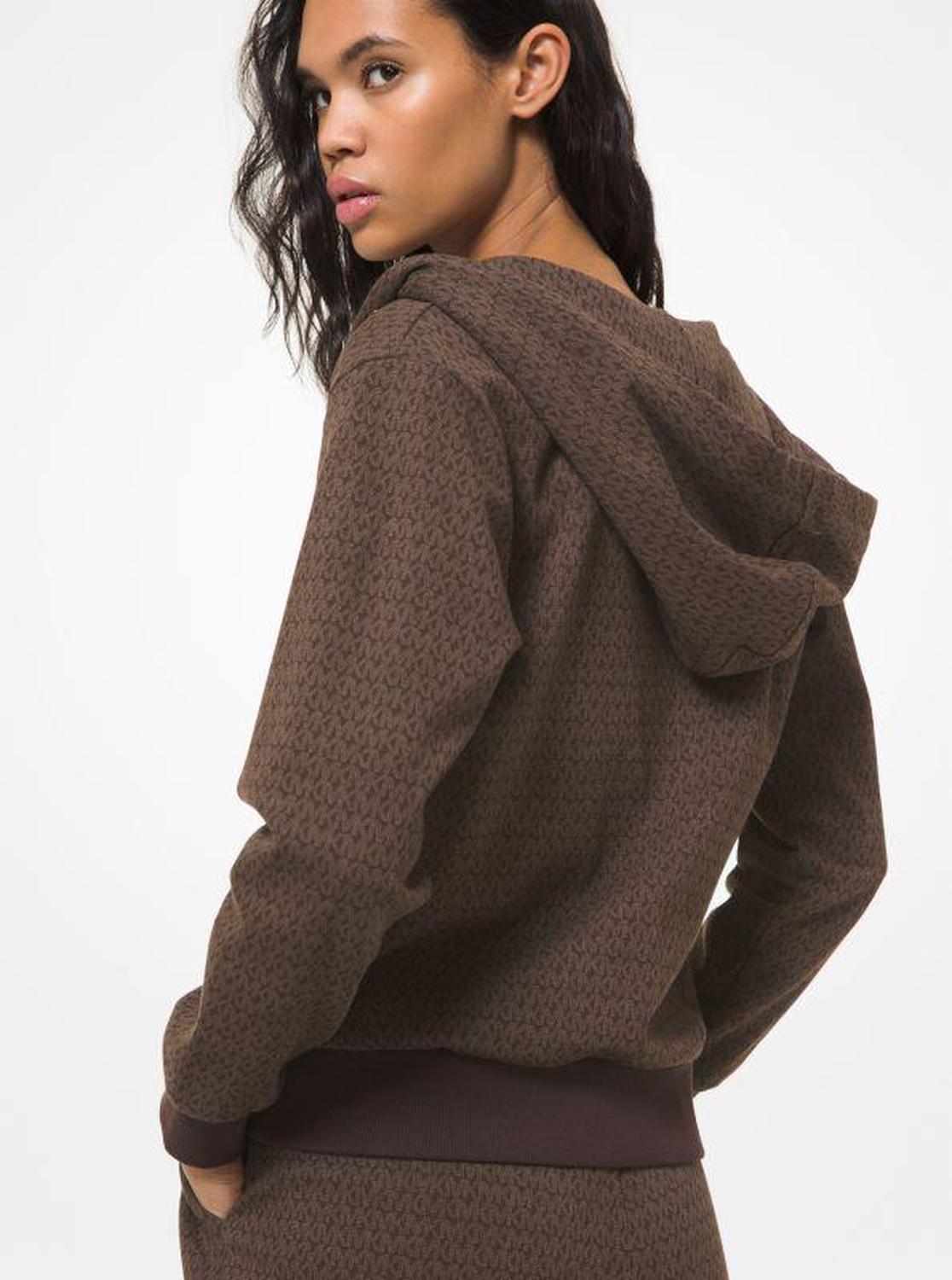 Logo Print Cotton Terry Zip-Up Hoodie