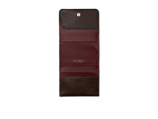 Halo Glazed Leather Card Case Trifold Wallet