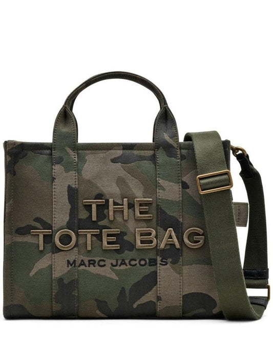 Khaki Cotton Camouflage Tote Bag With Adjustable Strap