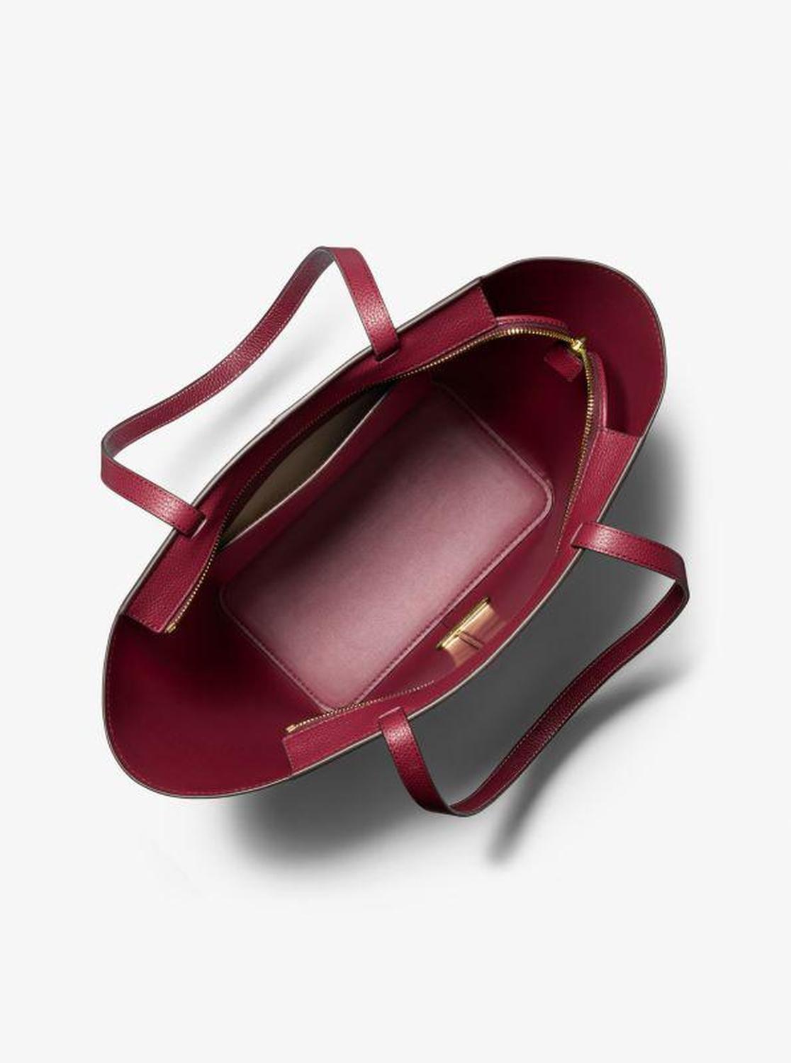 Flora Large Signature Logo and Leather Tote Bag