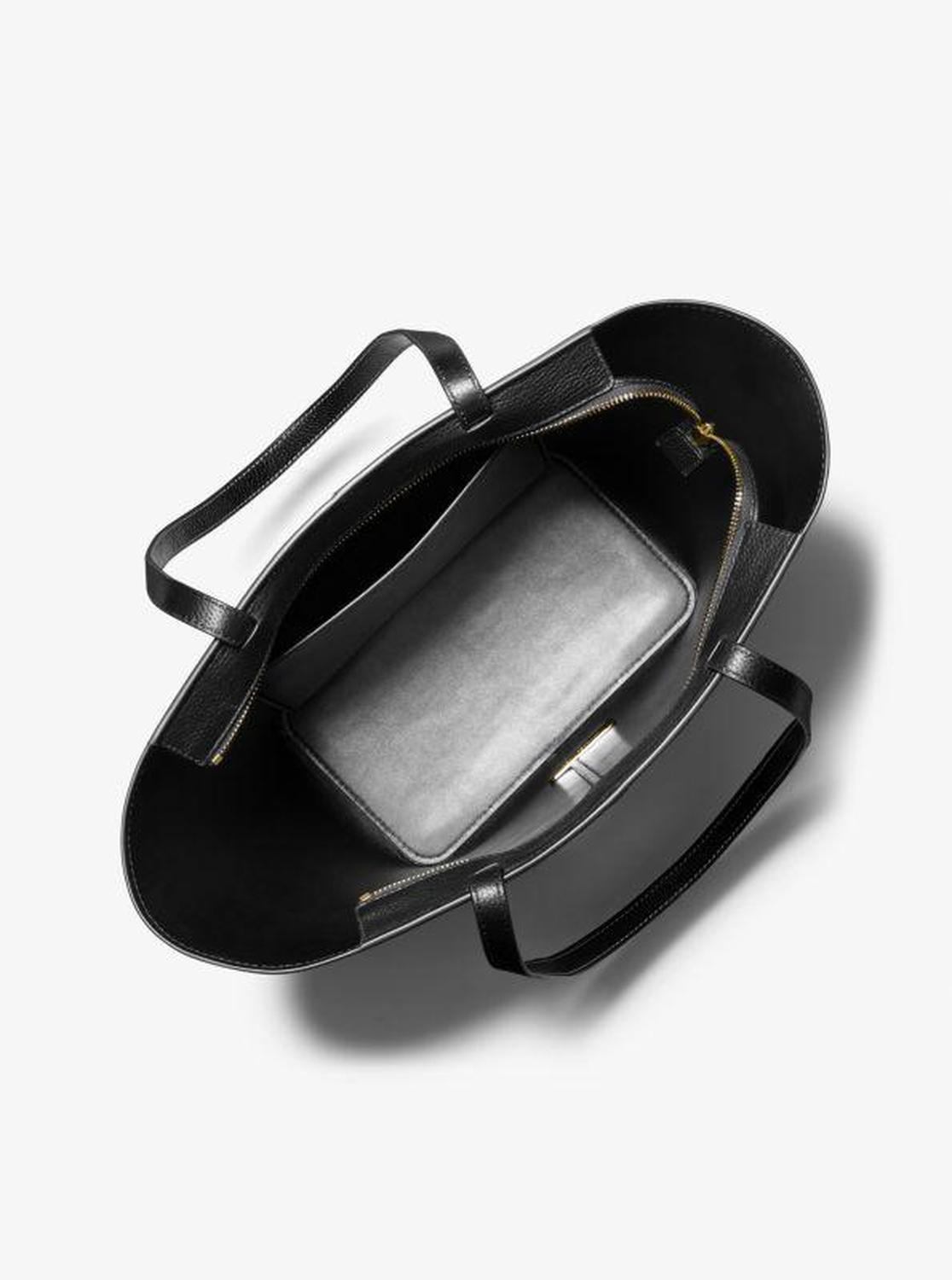 Flora Large Signature Logo and Leather Tote Bag