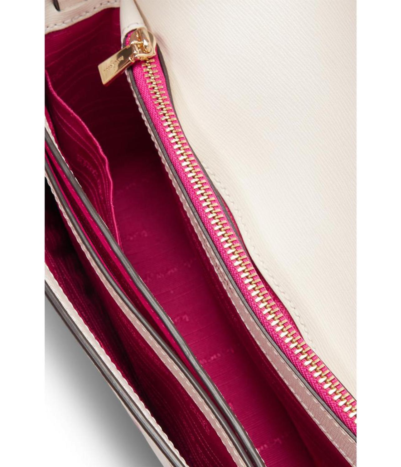 Morgan Pineapple Embossed Saffiano Leather Flap Chain Wallet
