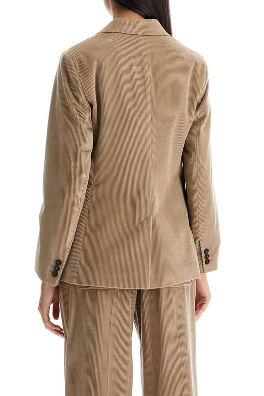 S Max Mara Single-Breasted Corduroy Jacket With