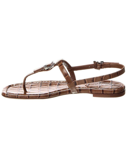 Sofia Runway Croc-Embossed Leather Sandal