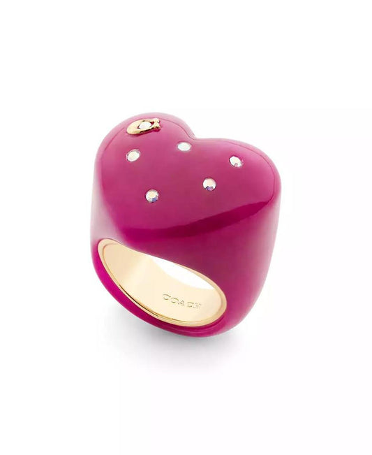 Faux Stone Vintage Charms Signature Heart Cocktail Ring