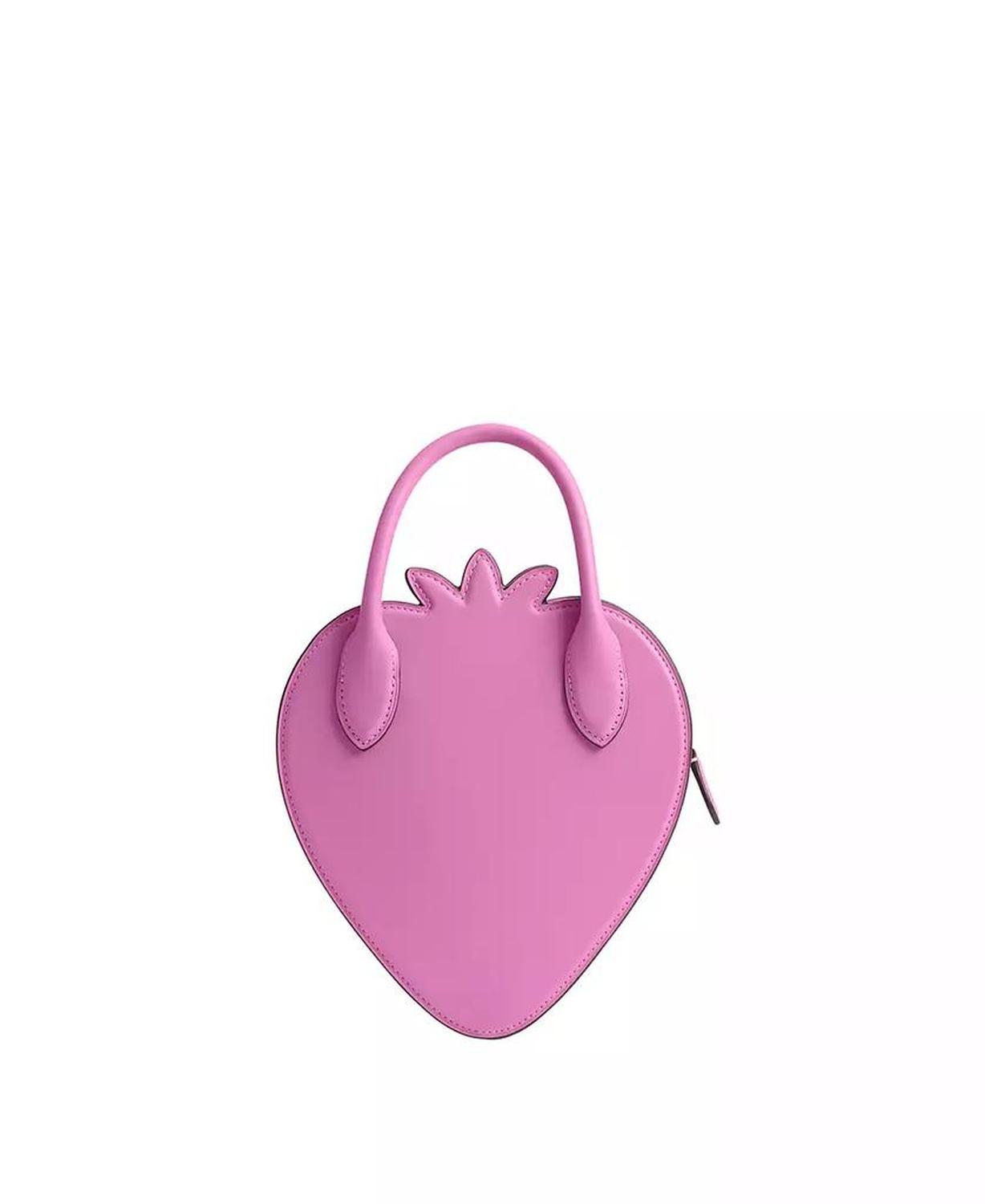 Strawberry Leather Mini Crossbody Bag