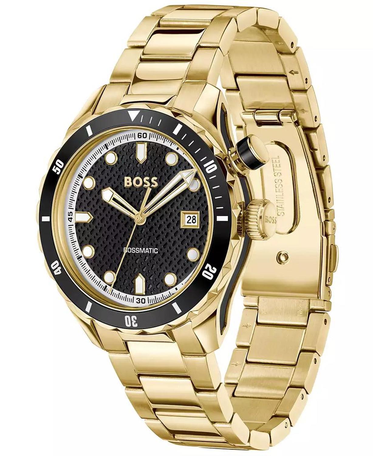 Men's Bossmatic Ionic Gold-Plated Stainless-Steel Watch, 42mm