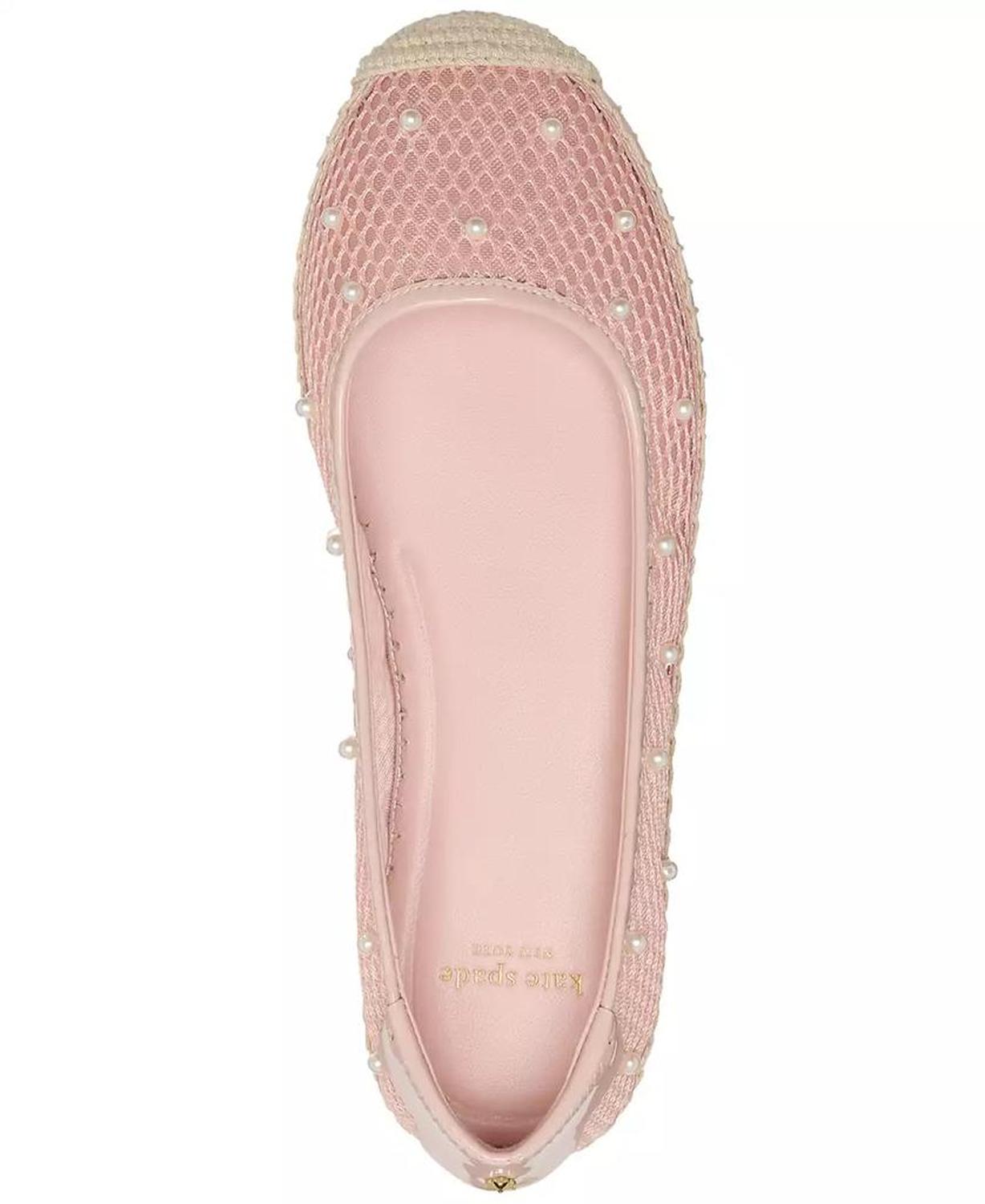 Women's Pearl Fishnet Espadrille Flats