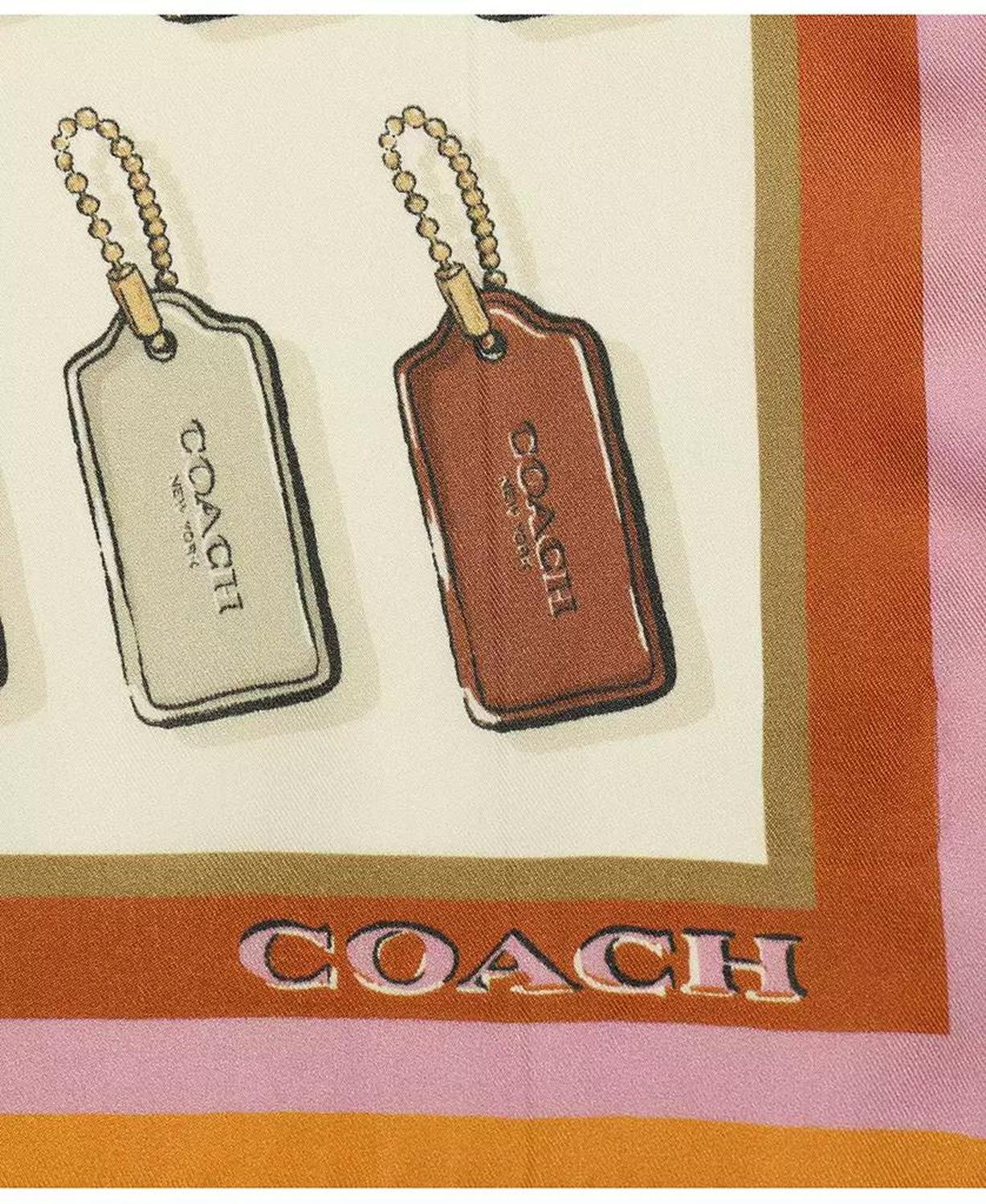 Hangtag Print Silk Bandana Scarf