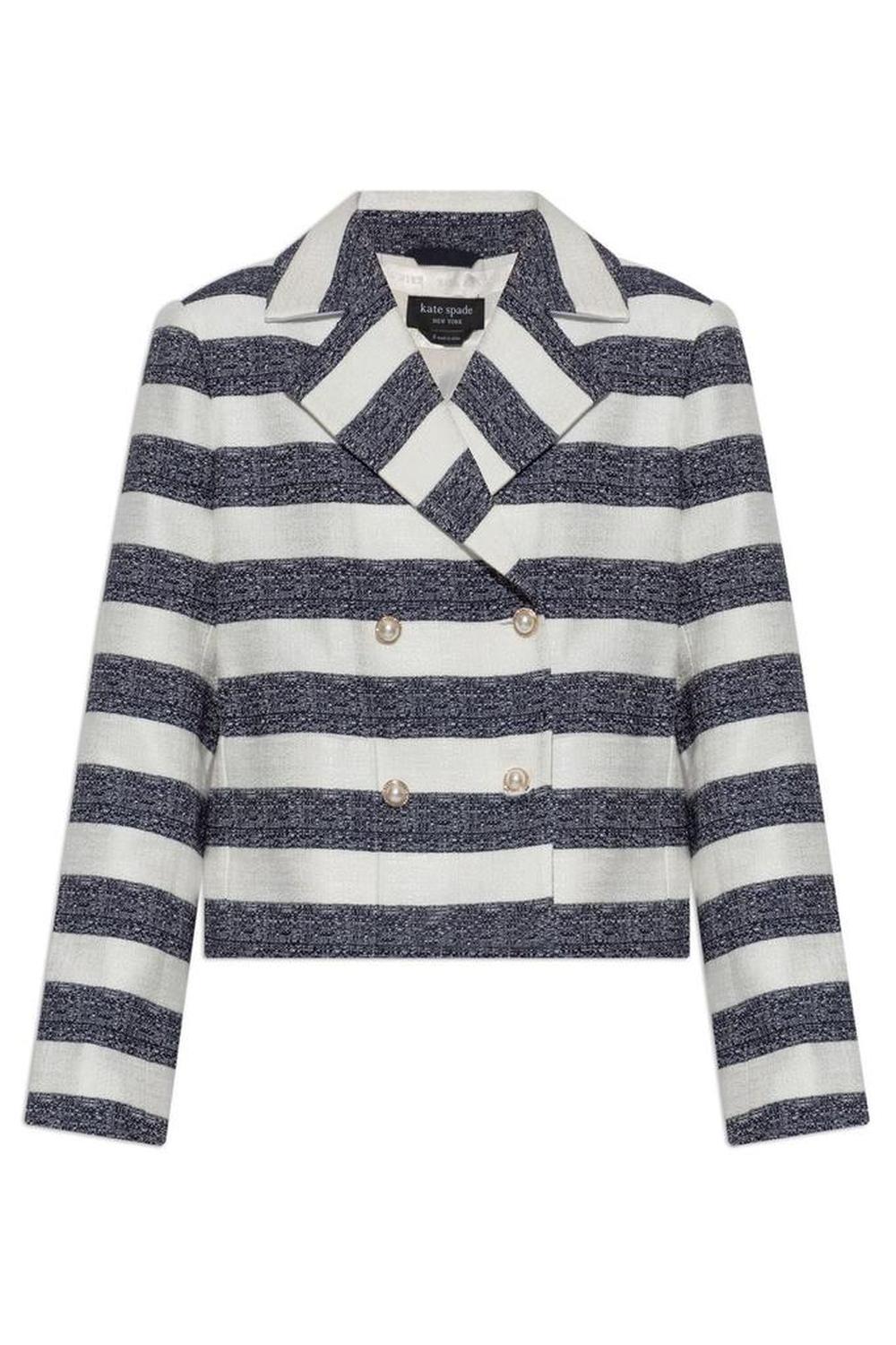 Kate Spade Striped Double-Breasted Jacket