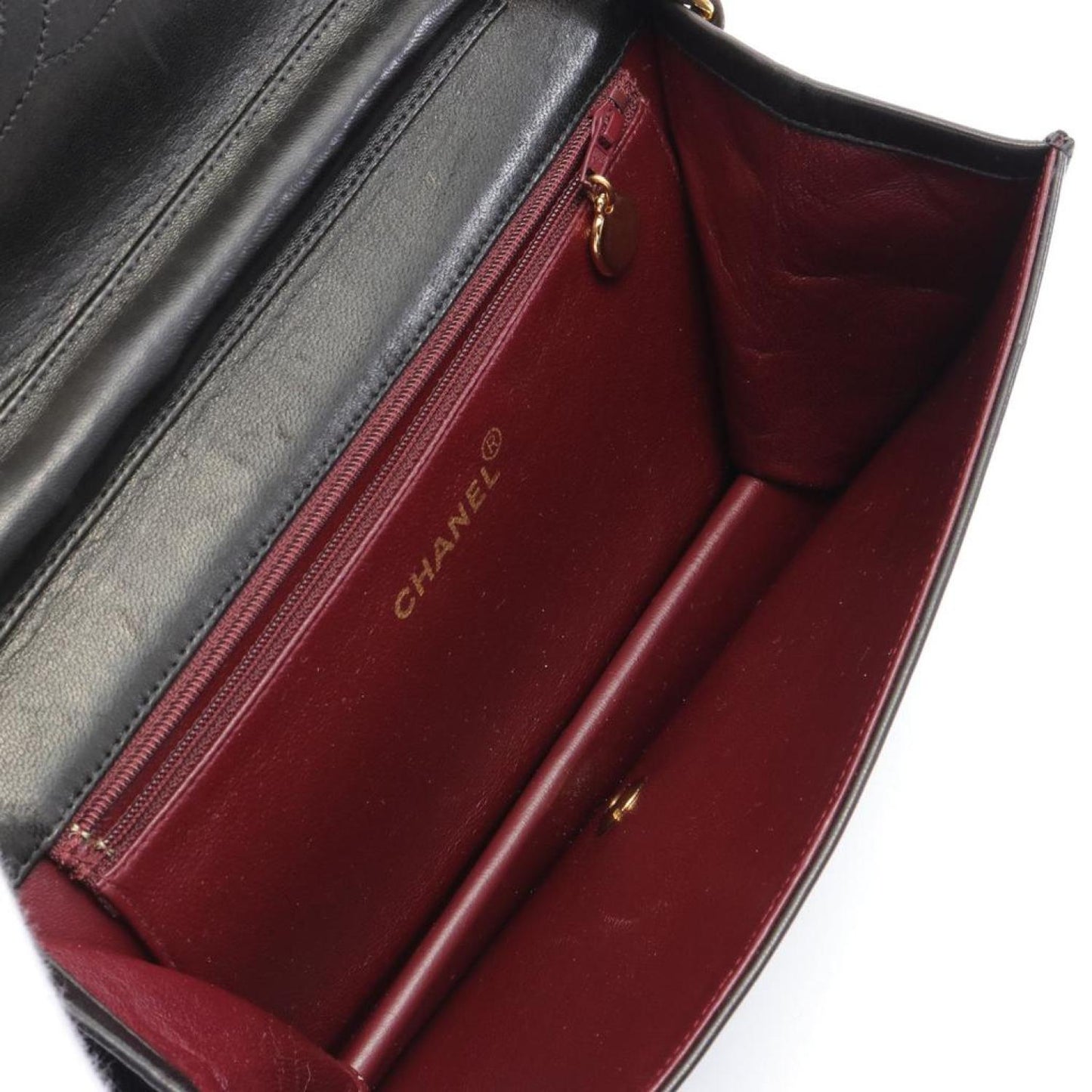 Matelasse Full Flap Chain Shoulder Bag Lambskin Gold Hardware Push Lock