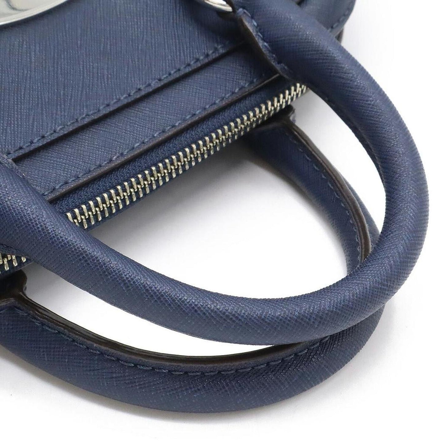 Leather Handbag 2WAY Navy