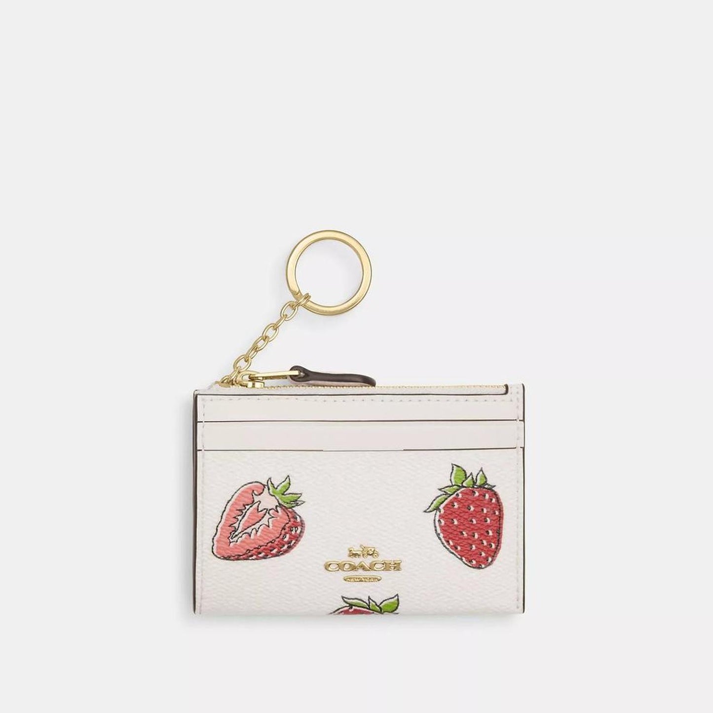 Mini Skinny Id Case With Strawberry Print
