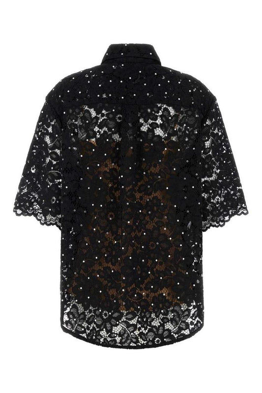 Michael Michael Kors Studded Corded Floral Lace Shirt