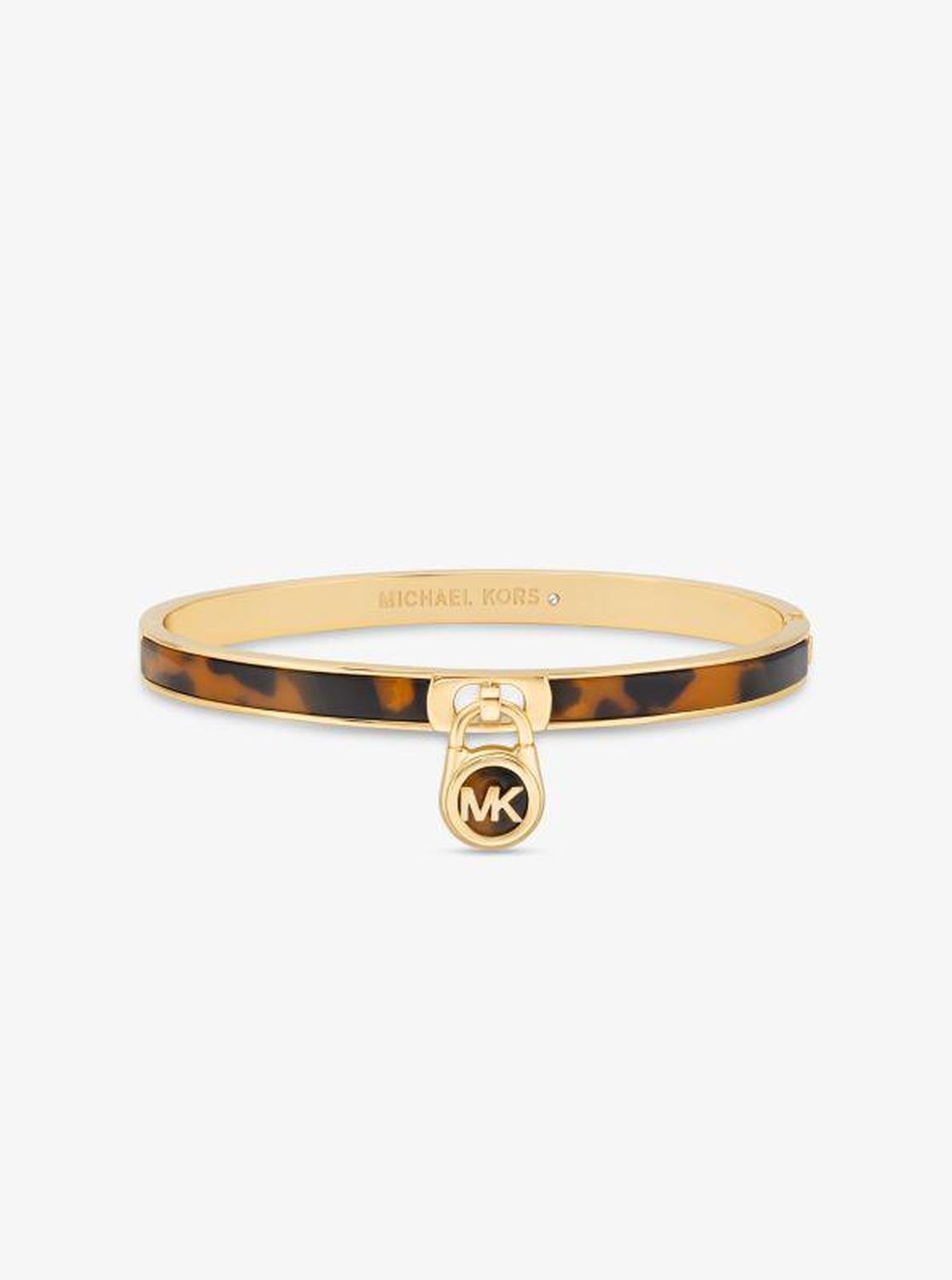 Gold-Tone Plated Lock Tortoise Bangle