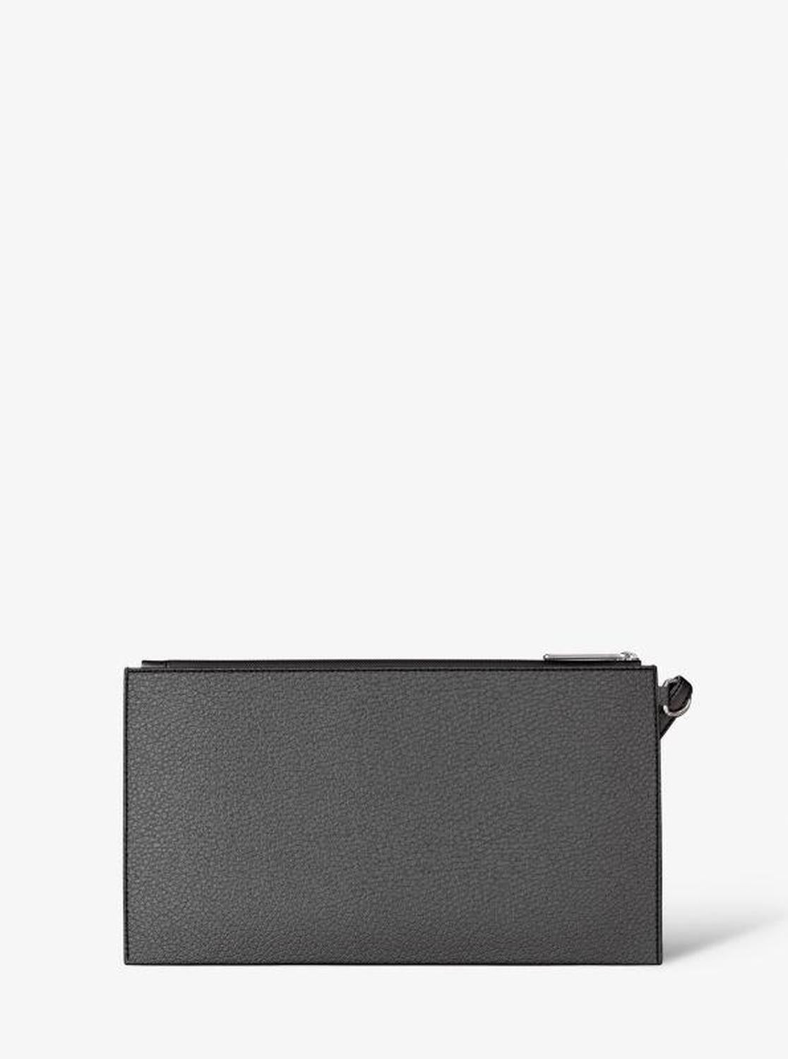 Jet Set Large Studded Pebbled Leather Wristlet