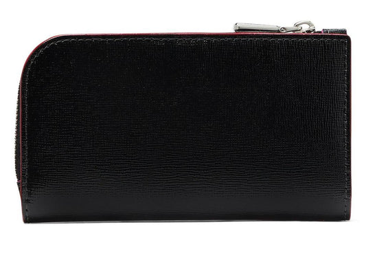 Devin Glitter Edge Shiny Saffiano Small Slim Bifold Wallet