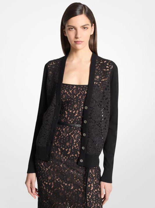 Floral Lace and Cashmere Cardigan