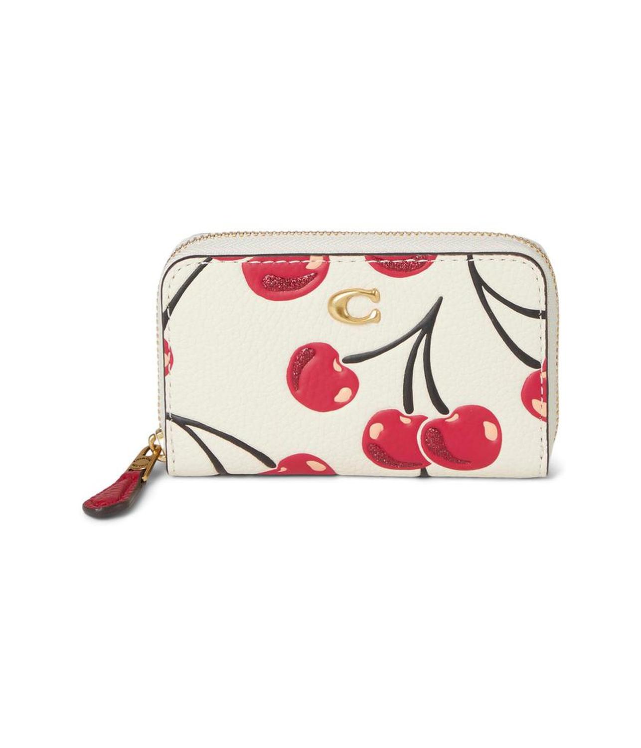 Essential Small Zip Around Card Case with Cherry Print