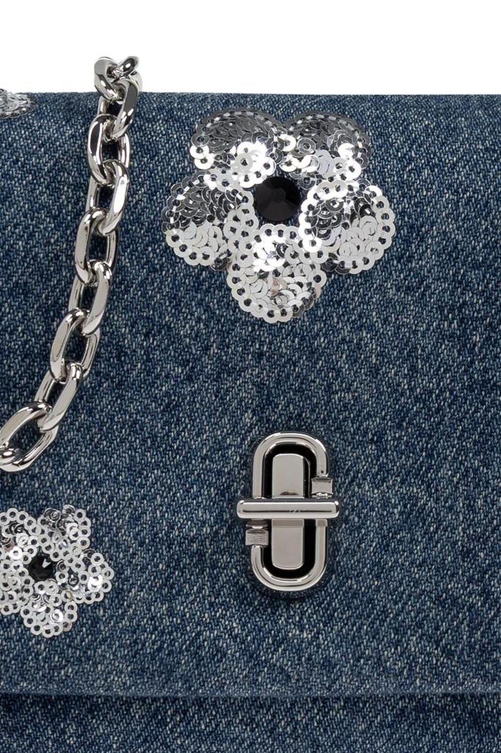 Marc Jacobs The Sequin Daisy Denim Dual Chain Mini Bag