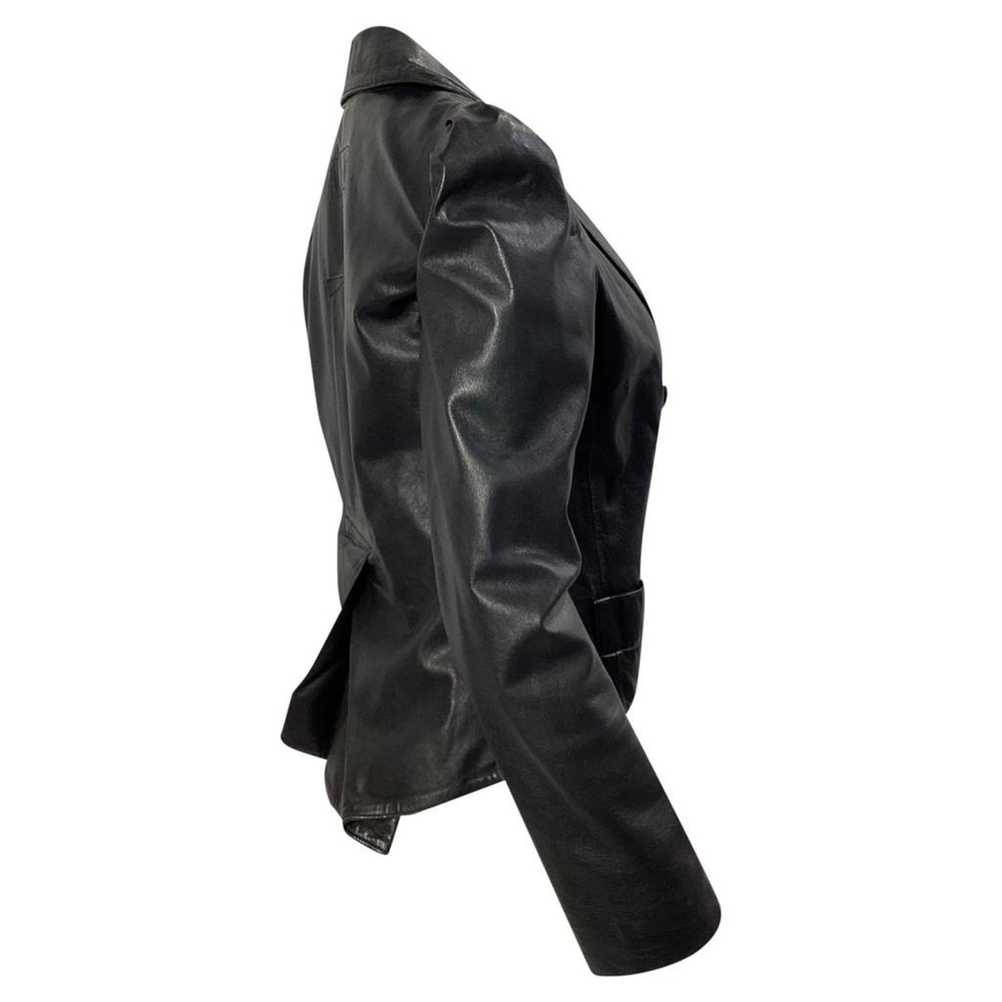 Marc by Buton-Detail Open Jacket in Black Leather