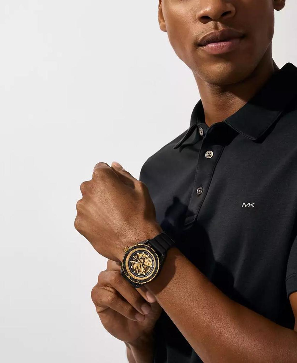 Men's Limited-Edition Maritime Three-Hand Black Silicone Watch 45mm