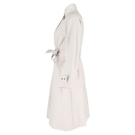 The Cube Marco Overcoat in White Cotton