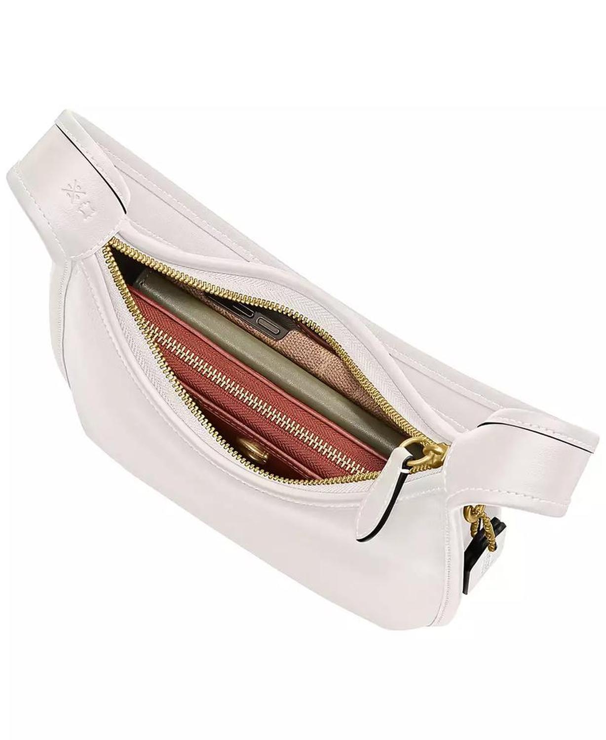 Small Glovetanned Leather Curve Zip Bag