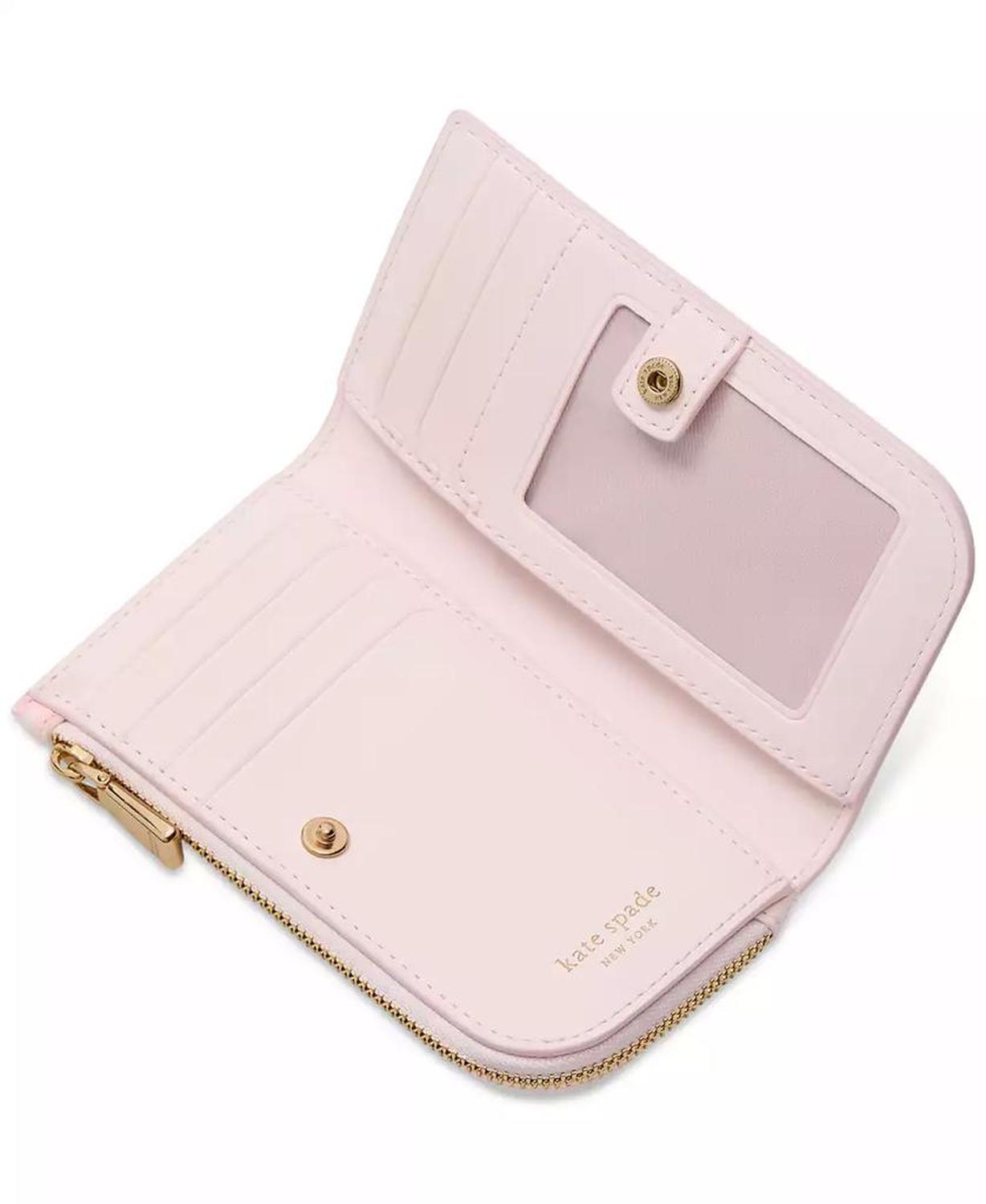 Devin Spring Pansies Small Slim Leather Bifold Wallet